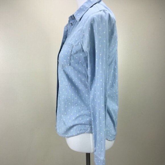 Madewell Polka Dot Chambray Button Down - Picture 8 of 8